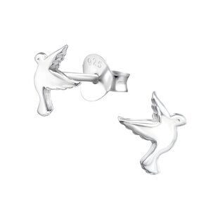 Sterling Silver Tiny Dove Bird Earrings